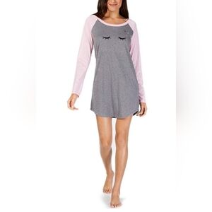 Jenni by Jennifer Moore Plus Women's Sleepshirt ZZZ Pink Gray 3X